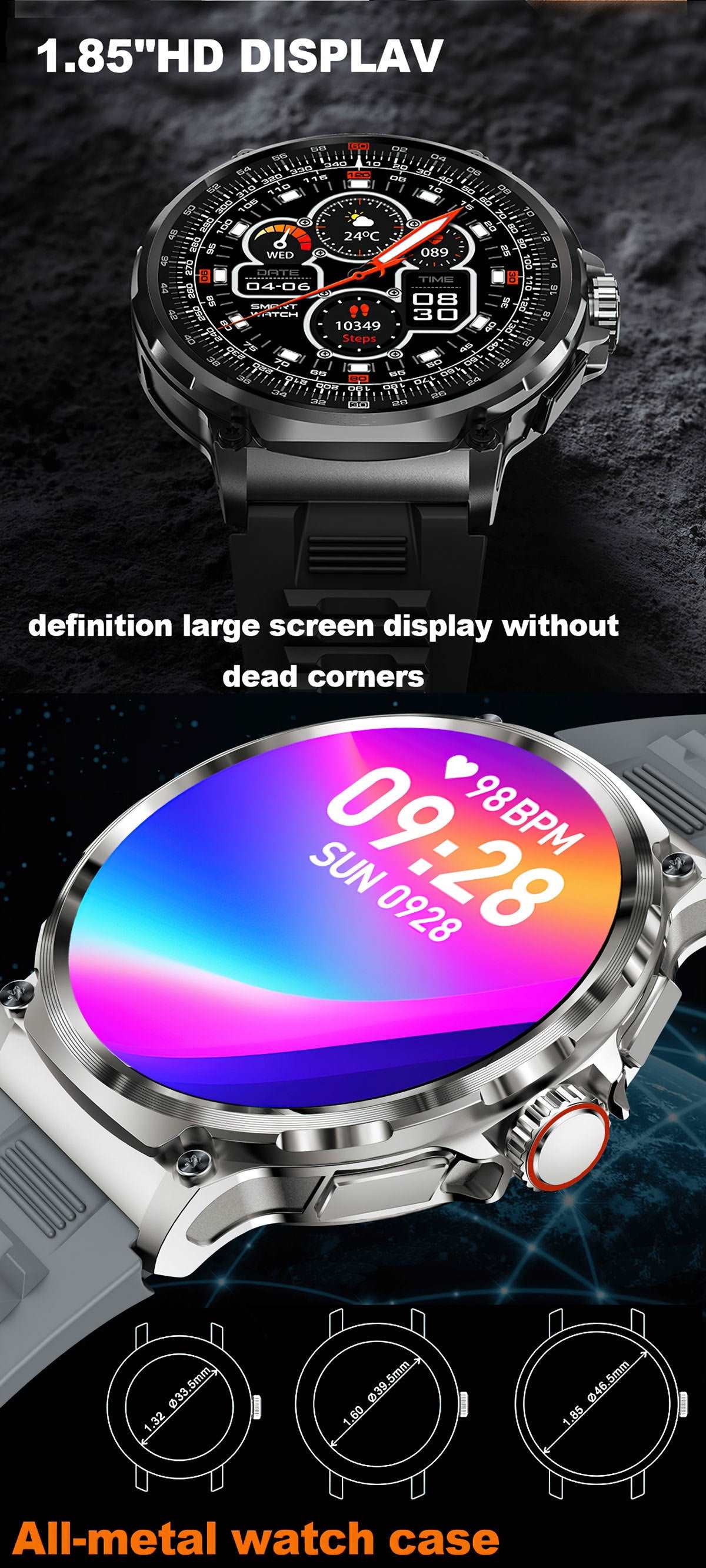 Round Screen Heart Rate Blood Oxygen Multi-sports Watch