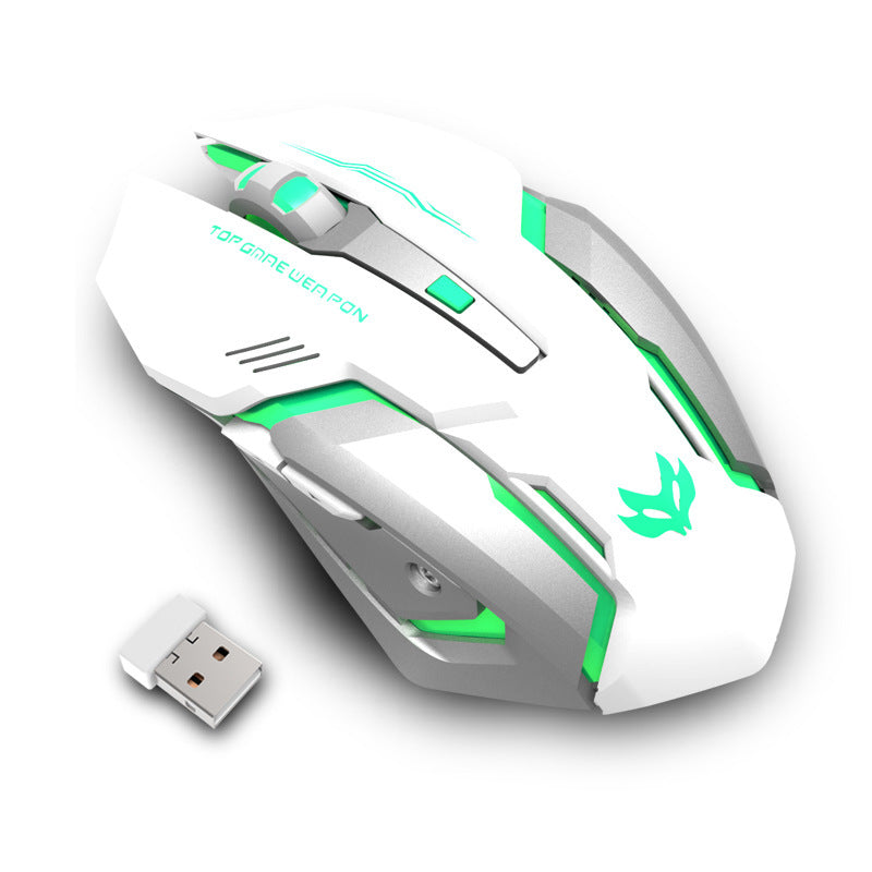 Wireless Charging Silent Gaming Mouse Machinery White