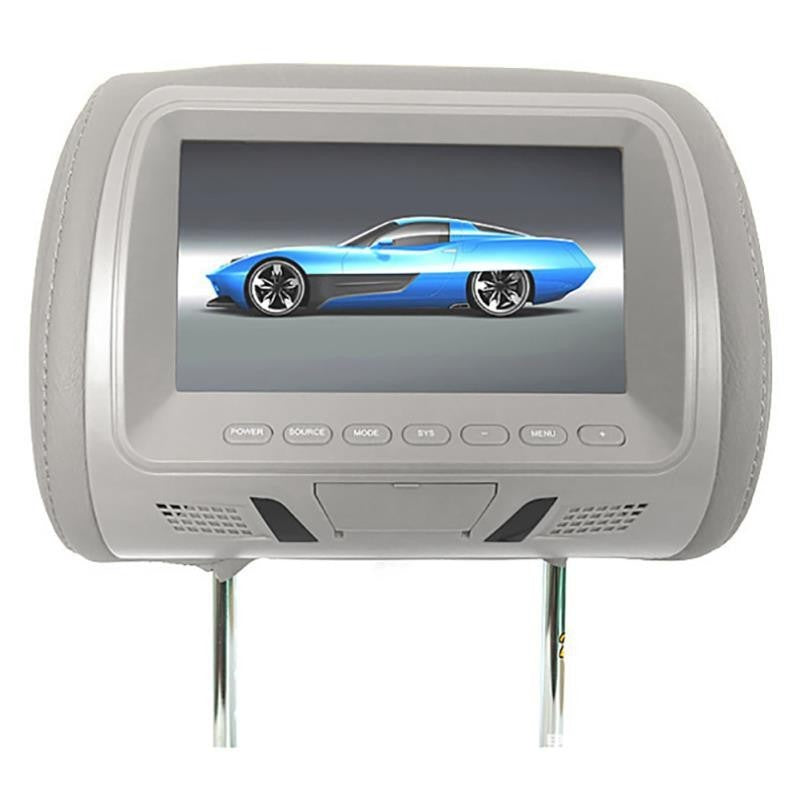 Universal 7 Inch Car Headrest MP5 Monitor, USB SD FM Player Grey SH7048