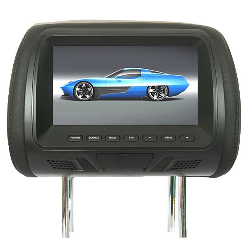 Universal 7 Inch Car Headrest MP5 Monitor, USB SD FM Player Black SH7048