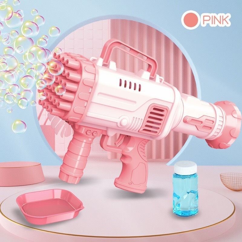 Bubble Gun Rocket 69 Holes Soap Bubbles Machine Gun Shape Automatic Blower With Light Toys For Kids Pomperos 32 Holes Bazooka Cherry Powder