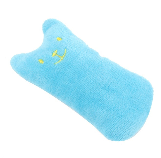 Catnip Cat Toys Pillow Interactive Cat Toy Catnip Pet Supplies Pillow Thumb Plush Teeth Grinding Bite Mint Cat Accessories Blue