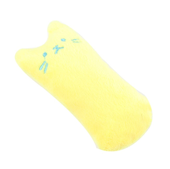 Catnip Cat Toys Pillow Interactive Cat Toy Catnip Pet Supplies Pillow Thumb Plush Teeth Grinding Bite Mint Cat Accessories Yellow