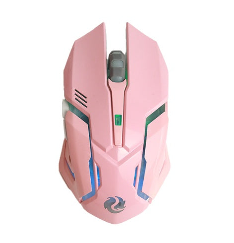 Wireless Charging Silent Gaming Mouse Machinery 2.4G pink