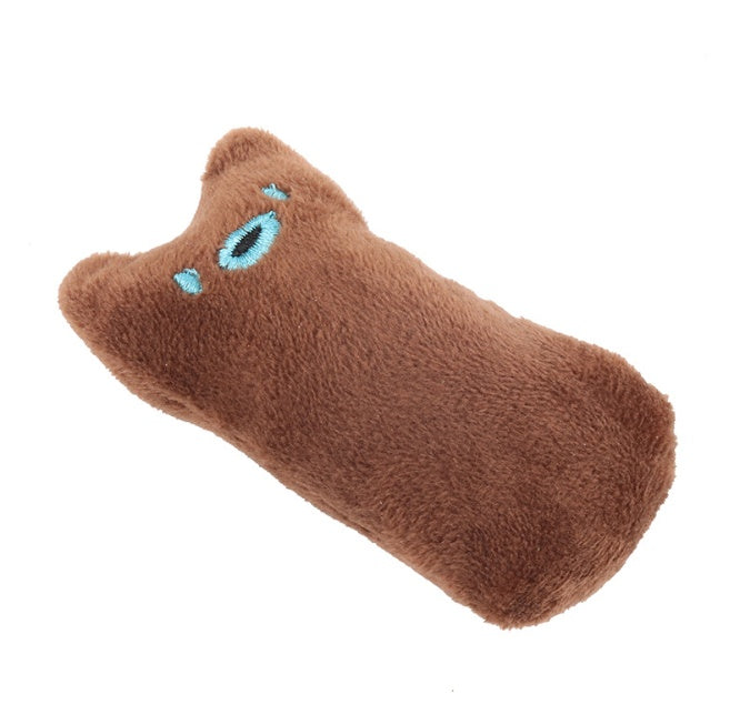 Catnip Cat Toys Pillow Interactive Cat Toy Catnip Pet Supplies Pillow Thumb Plush Teeth Grinding Bite Mint Cat Accessories Brown