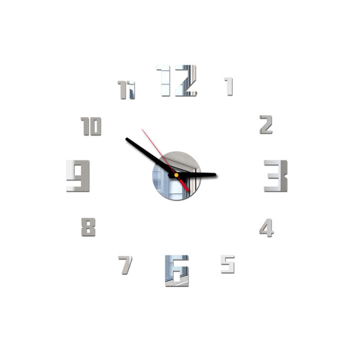 Acrylic Personality Full Digital Wall Clock Silver