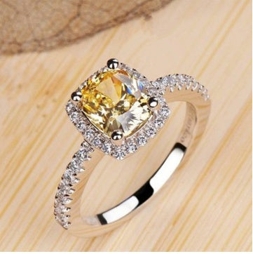 Rings For Women Bridal Wedding Anelli Trendy Jewelry Engagement Ring White Gold Color Anillos Yellow