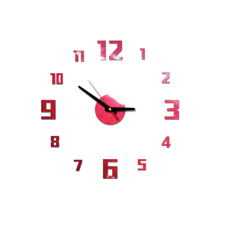 Acrylic Personality Full Digital Wall Clock Pink