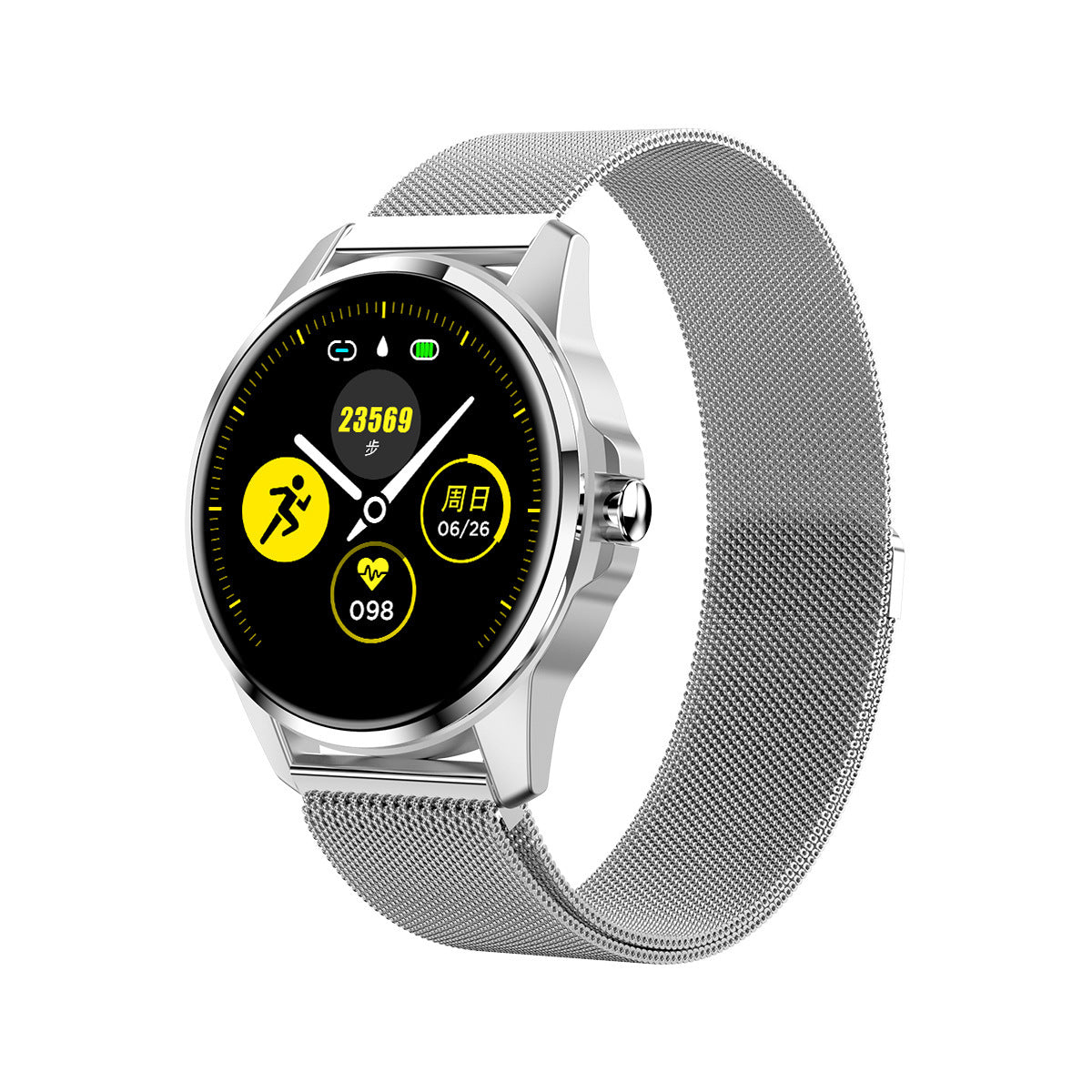 R23 SmartWatches Full Touch Waterproof Sports for phon Sliver steel