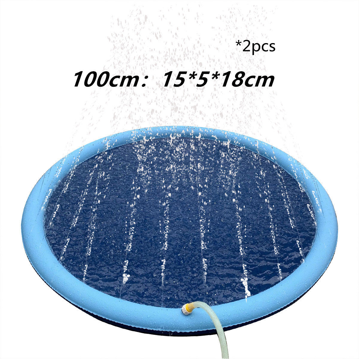 Non-Slip Splash Pad For Kids And Pet Dog Pool Summer Outdoor Water Toys Fun Backyard Fountain Play Mat Blue100cm2pcs