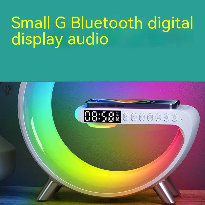 Bluetooth Speaker Colorful Atmosphere Light Wireless Charging Clock G63 Small G