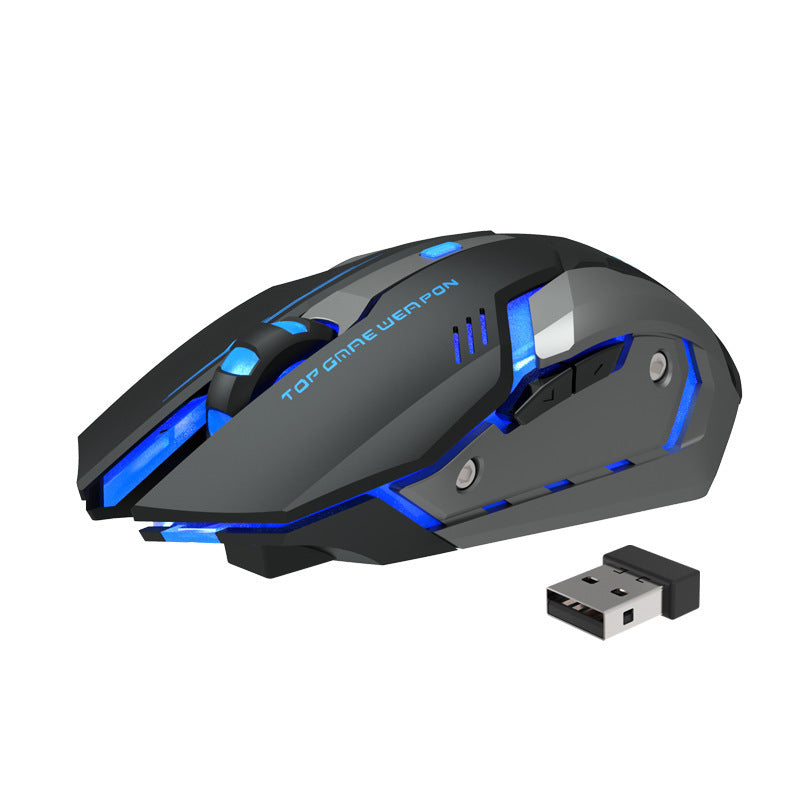 Wireless Charging Silent Gaming Mouse Machinery Black