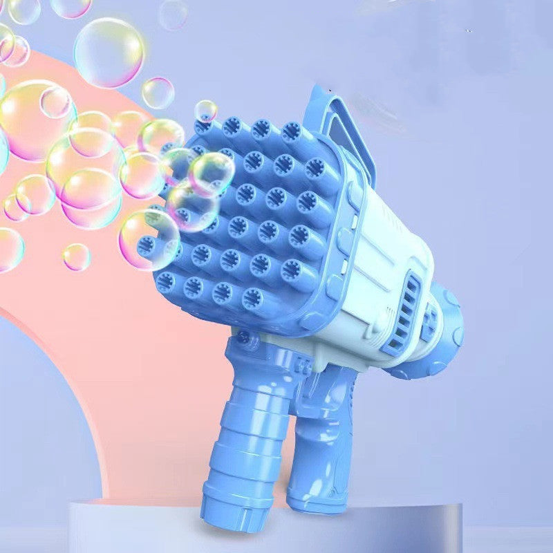 Bubble Gun Rocket 69 Holes Soap Bubbles Machine Gun Shape Automatic Blower With Light Toys For Kids Pomperos