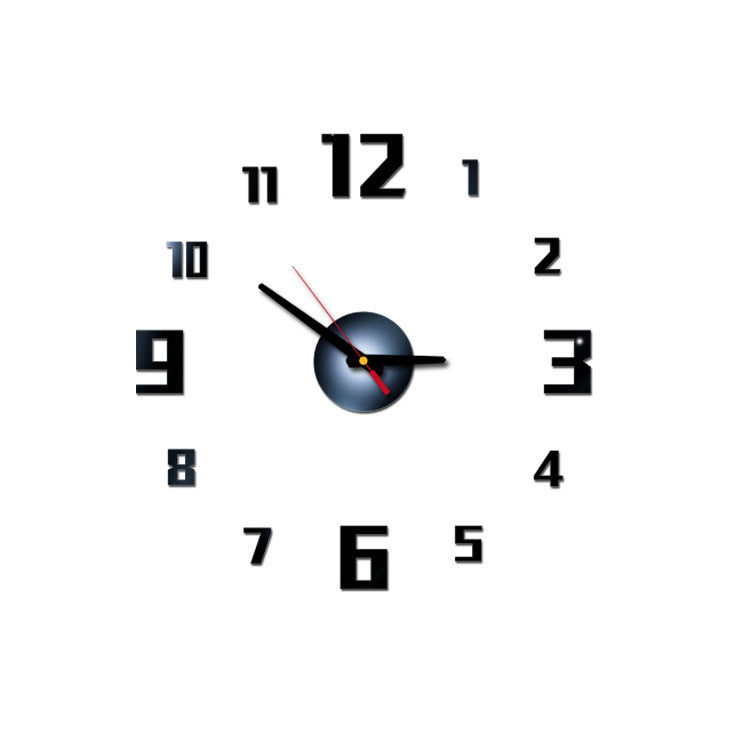 Acrylic Personality Full Digital Wall Clock Black