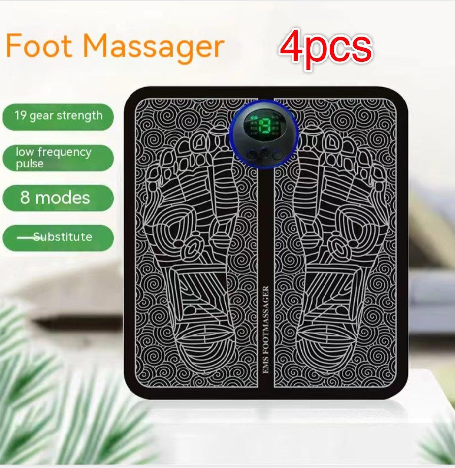 Charging Foot Massage Device Electric LCD Usb Rechargeable 4pcs English