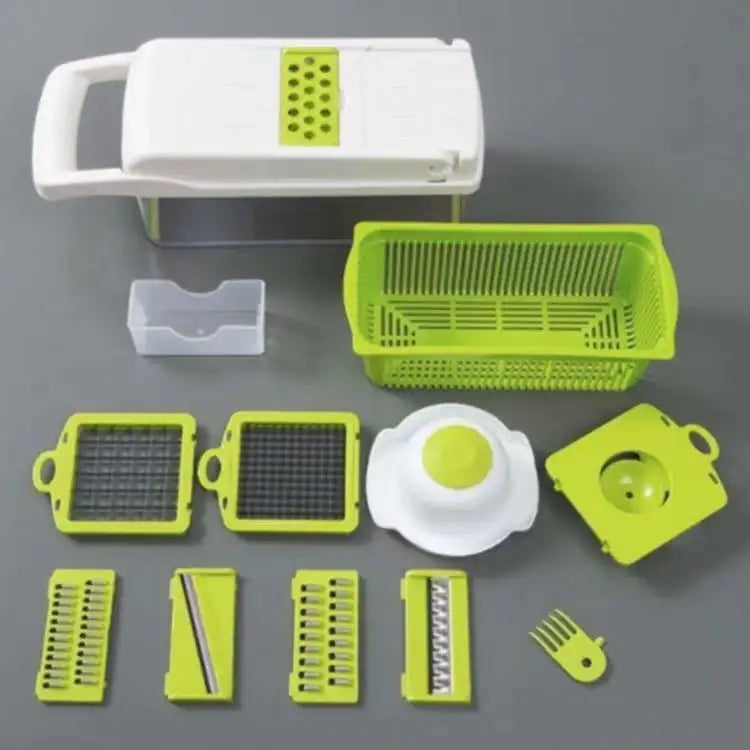 12 In 1 Manual Vegetable Chopper Kitchen Gadgets Food Chopper Onion Cutter Vegetable Slicer Pink with white