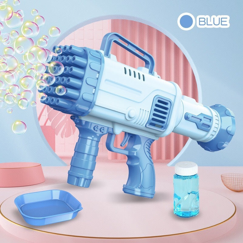 Bubble Gun Rocket 69 Holes Soap Bubbles Machine Gun Shape Automatic Blower With Light Toys For Kids Pomperos