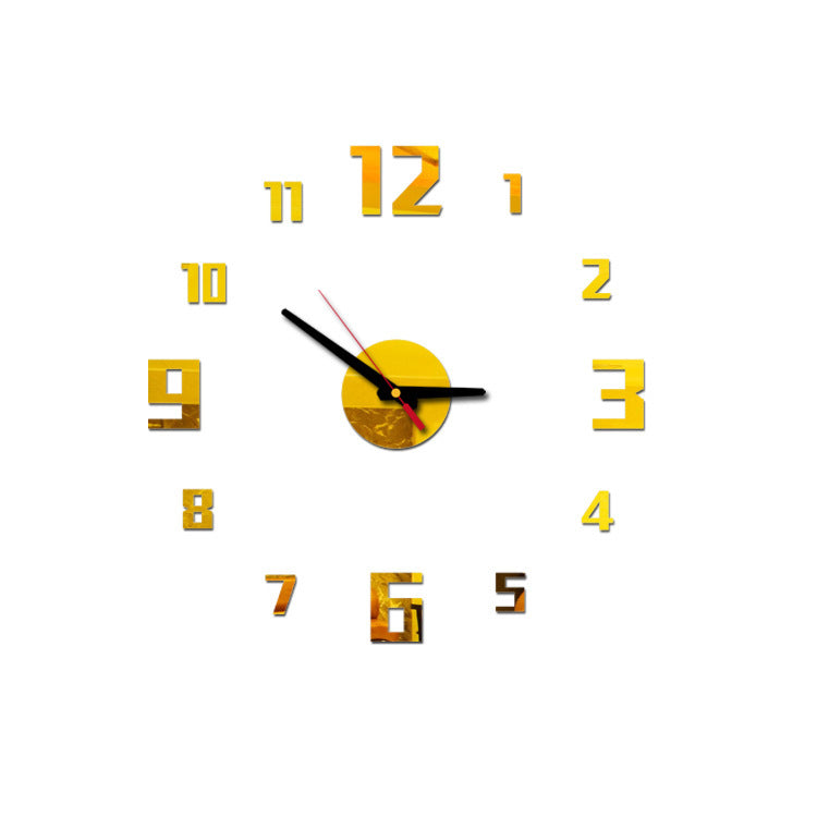 Acrylic Personality Full Digital Wall Clock Gold