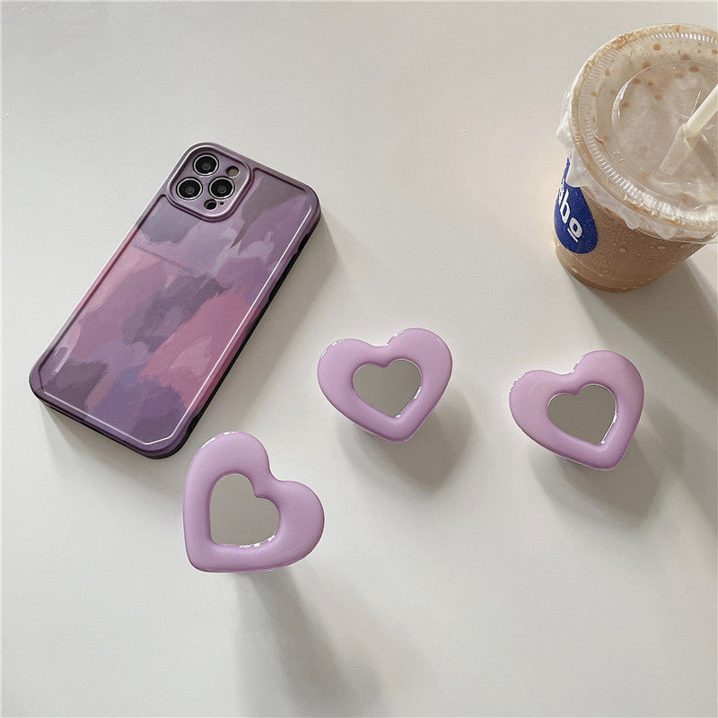 Purple Oil Painting Love Bracket Soft Shell Phone Case