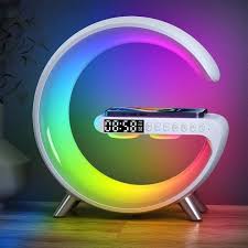 Bluetooth Speaker Colorful Atmosphere Light Wireless Charging Clock